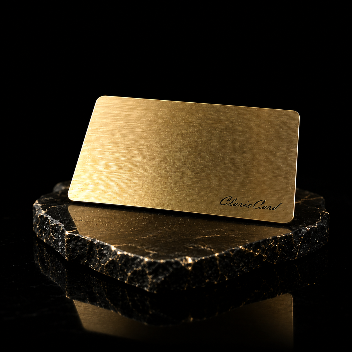 Carte de Visite NFC ClarioCard — 3 Finitions : Noir · Argent · Or · Sans abonnement