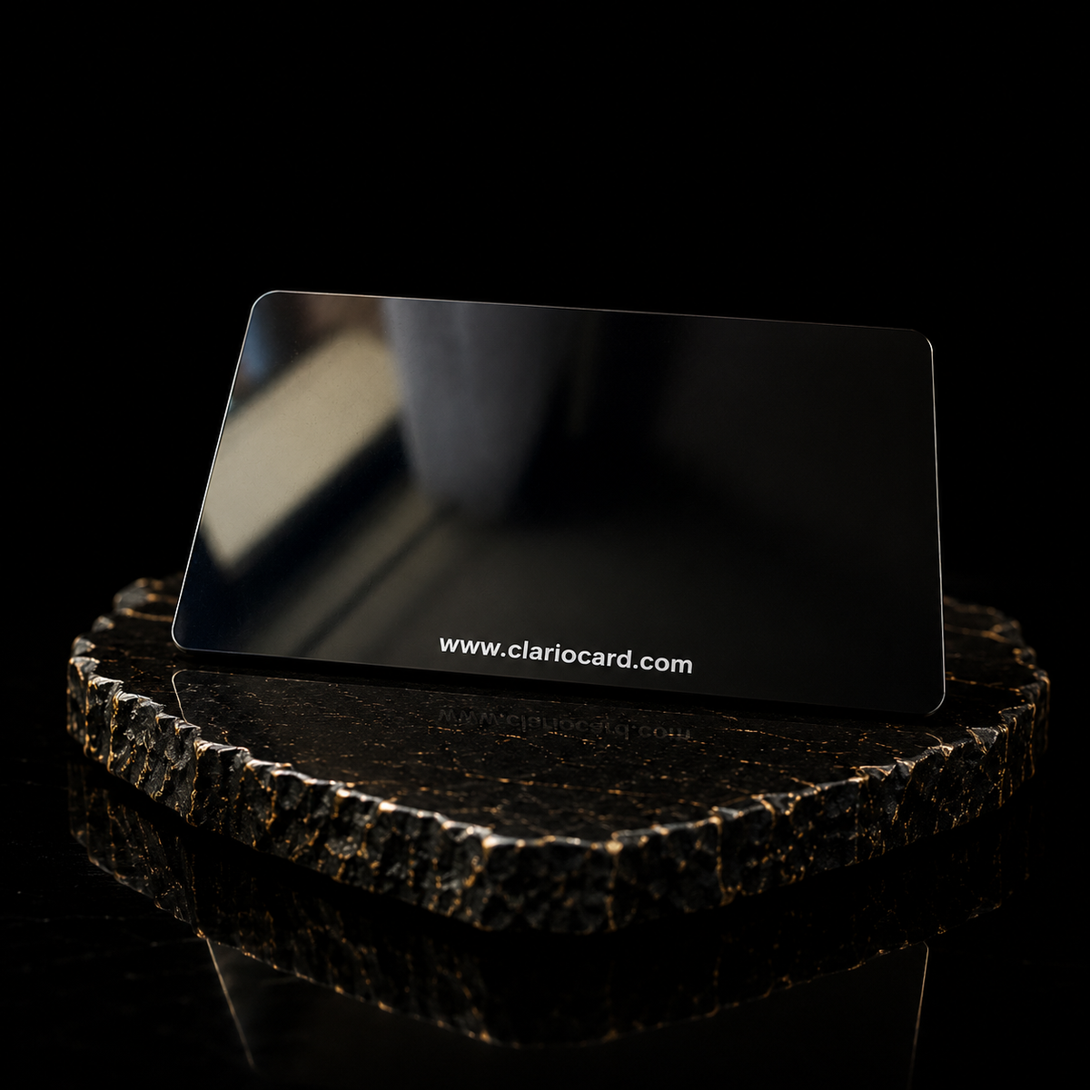 Carte de Visite NFC ClarioCard — 3 Finitions : Noir · Argent · Or · Sans abonnement